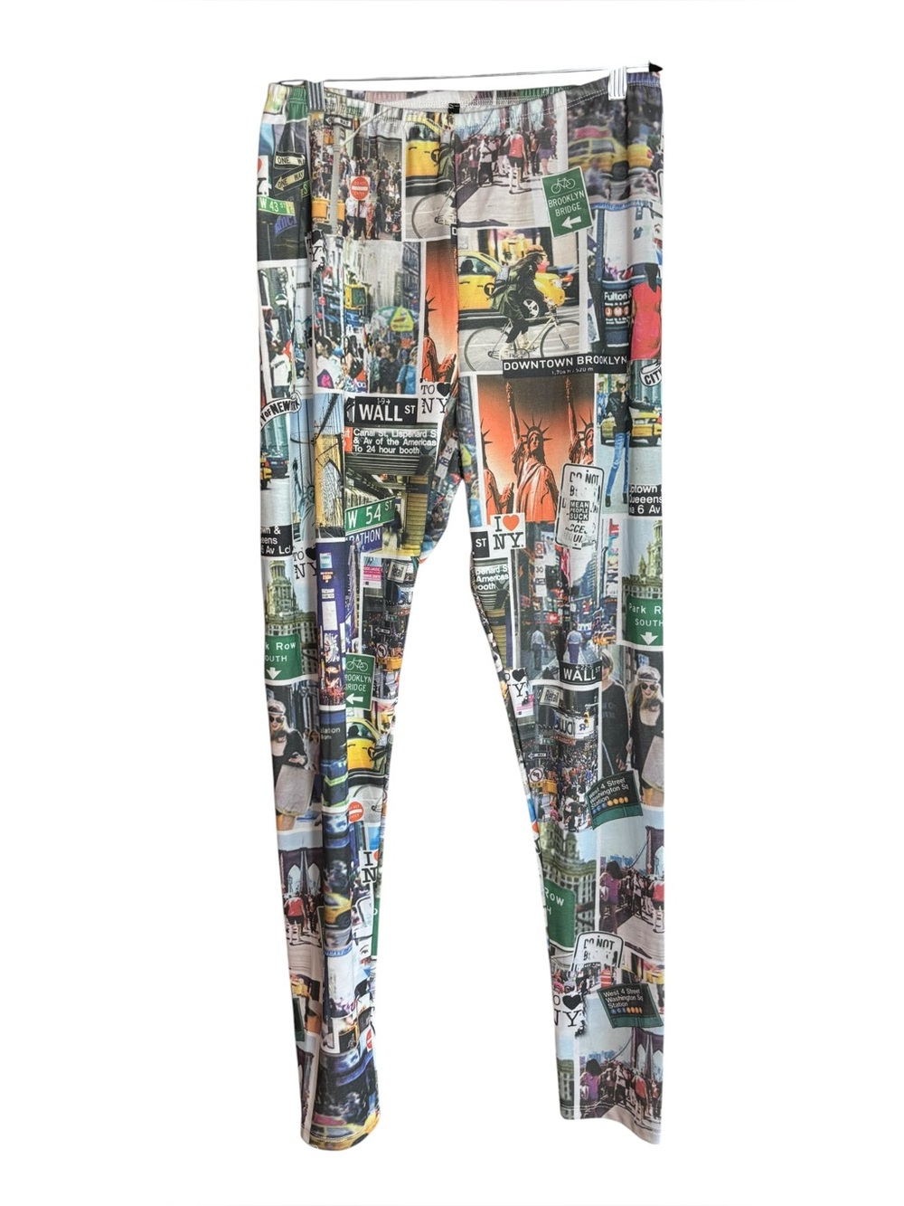 Poliana Plus 3X NYC Print Leggings New York City Collage Stretch Pants
